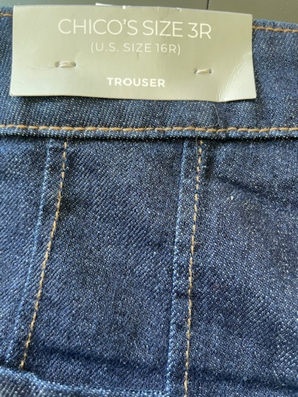 Chico’s Trouser Jean Womens 16 High Rise Chestnut Rinse Indigo Dark Wash NWT - Picture 5 of 9